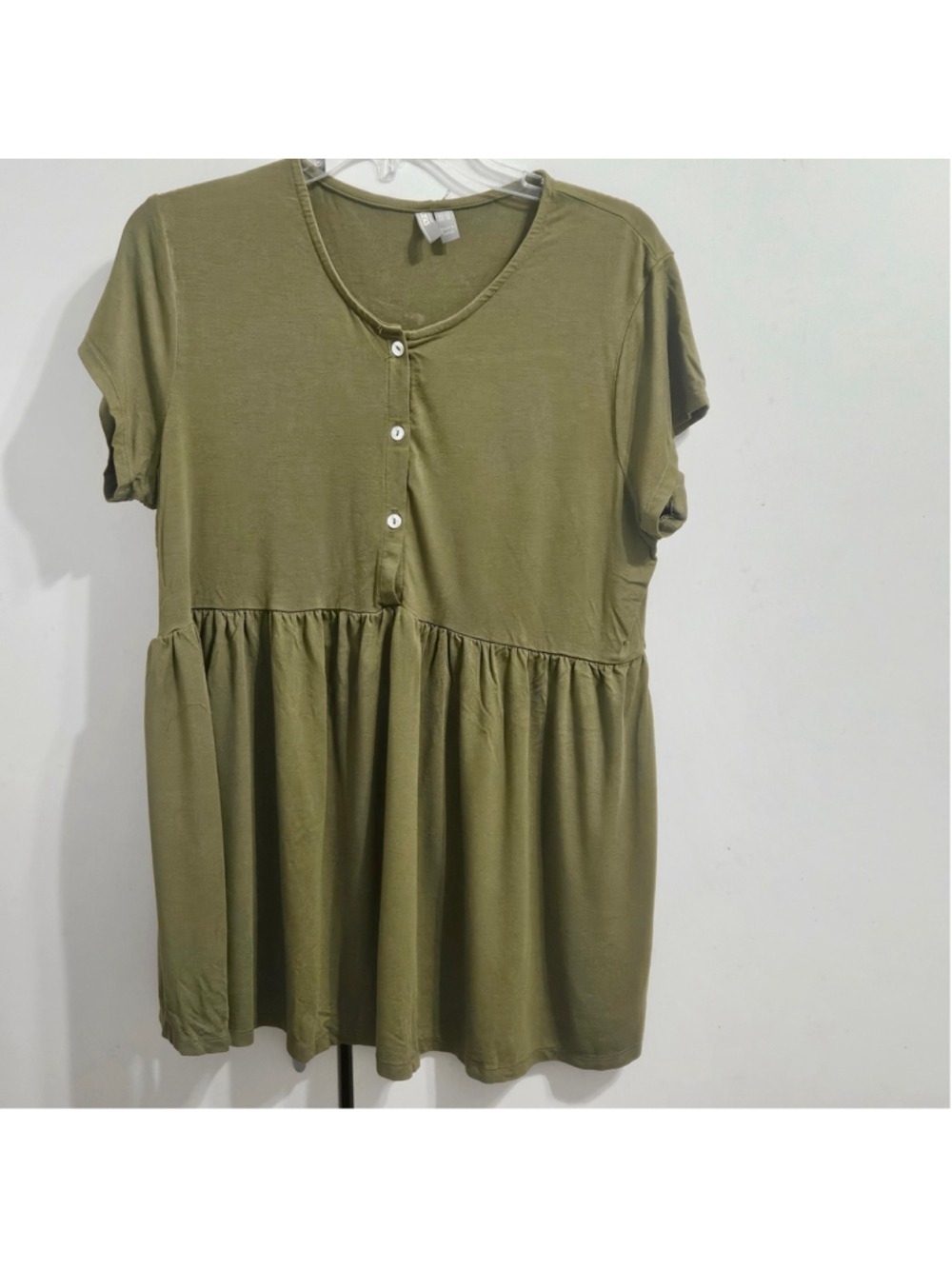Women's ASOS Olive Green Short Sleeve Tunic Top Size 10